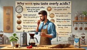 A-realistic-style-painting-illustrating-the-reasons-why-coffee-might-taste-overly-acidic-The-scene-should-depict-a-person-brewing-coffee-with-a-look-.webp