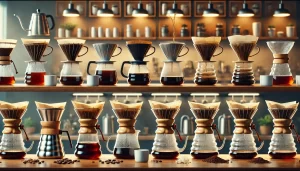 A-realistic-photograph-style-image-illustrating-the-impact-of-different-pour-over-coffee-equipment-on-the-brewing-process-The-scene-should-show-vario.webp