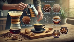 A-realistic-photograph-style-image-showing-the-steps-to-achieve-sweetness-in-pour-over-coffee-The-scene-should-depict-a-person-carefully-brewing-coff.webp