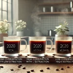 A realistic photographic image representing the findings of the 2020 SCA and UC Davis study on coffee extraction and flavor perception The image featwebp