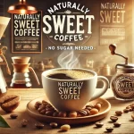 A warm and inviting scene showing a cup of naturally sweet coffee The image features a cup of coffee with a rich smooth texture surrounded by coffewebp