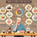 An educational scene explaining the true taste of coffee focusing on the complexity of coffee flavor which is a combination of taste and smell The webp