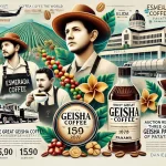 An illustration highlighting the most expensive coffee variety in the world Geisha Gesha with a focus on Panamas Esmeralda Estate The image shouwebp