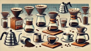 An-illustration-titled-Choosing-the-Right-Pour-Over-Coffee-Dripper-for-Home-Brewing-The-image-should-showcase-different-types-of-pour-over-coffee-d.webp