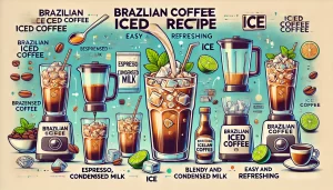 A-vibrant-scene-showing-the-steps-to-make-Brazilian-iced-coffee-The-image-features-the-ingredients-and-tools-needed-such-as-espresso-