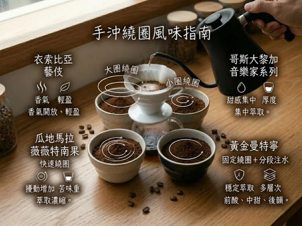 手沖咖啡繞圈 手沖注水技巧 手沖咖啡教學 咖啡萃取原理 手沖咖啡技巧