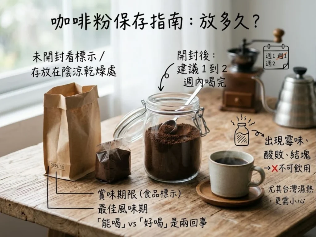 How long can coffee powder be stored 2 咖啡知識家 咖啡粉開封後建議一到兩週內喝完保存指南示意圖