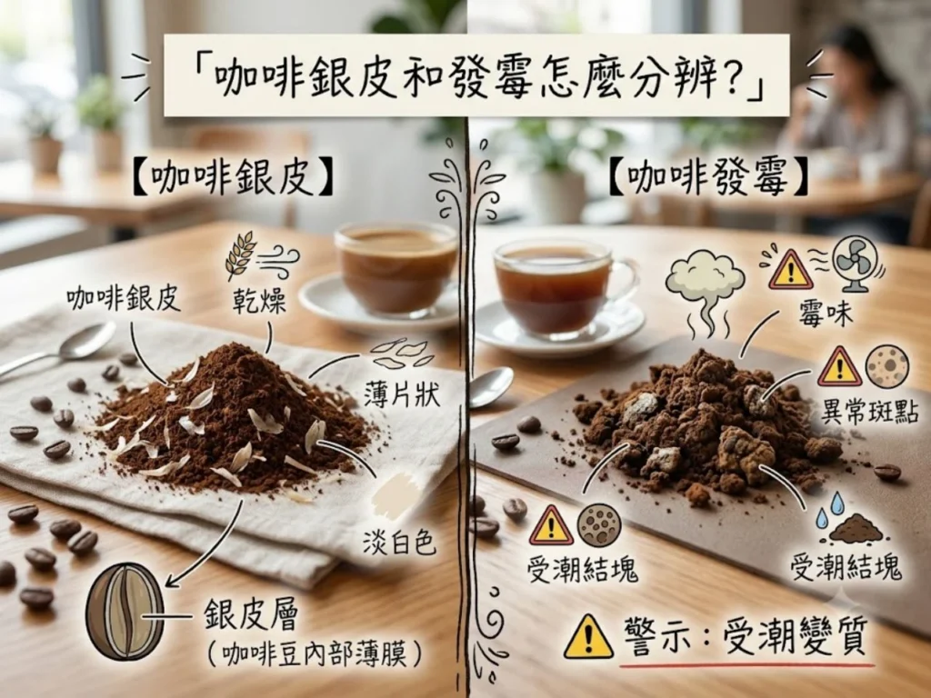 咖啡銀皮和咖啡粉發霉受潮差異比較